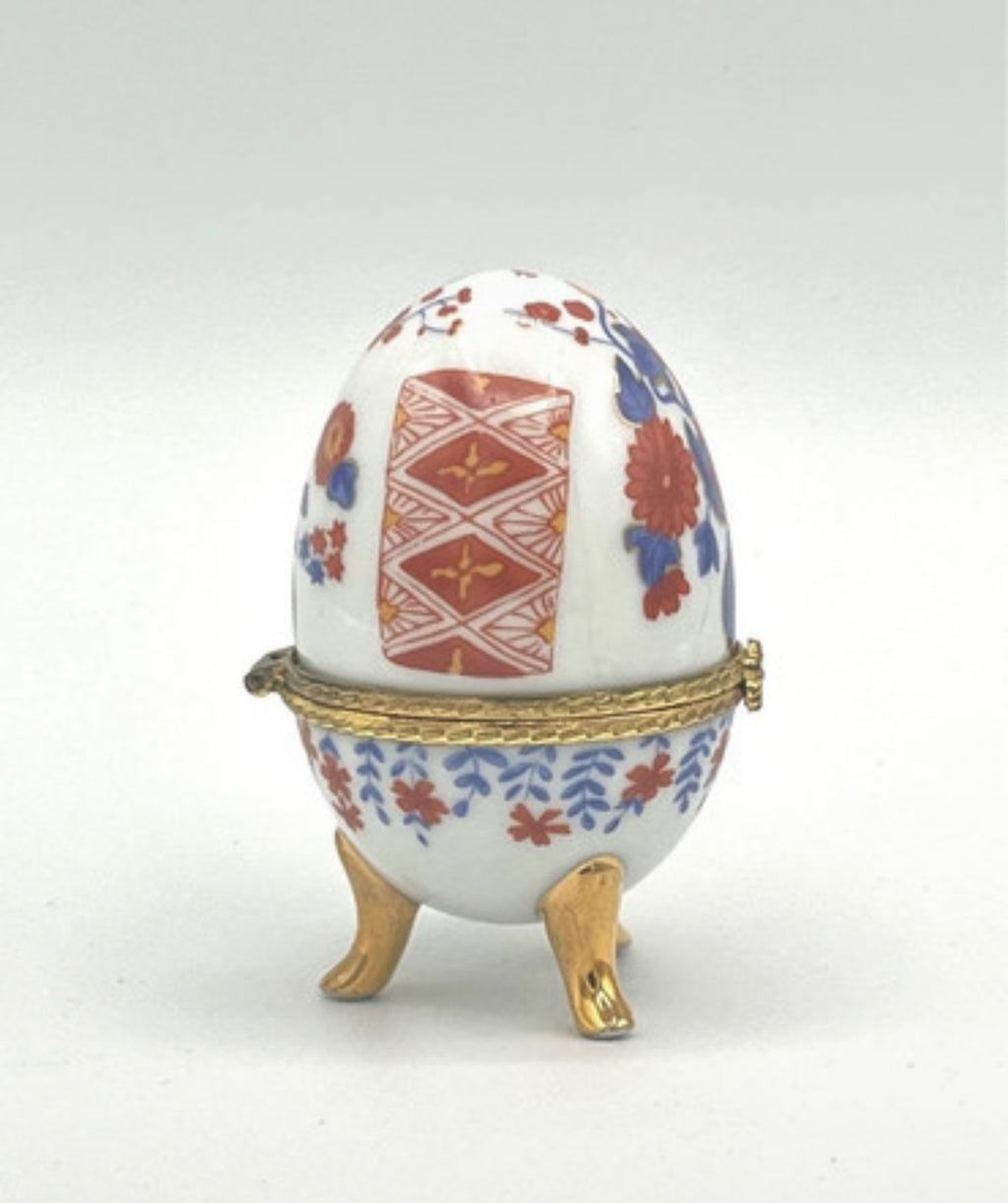 Porcelain Egg Trinket Box Fabergé Style