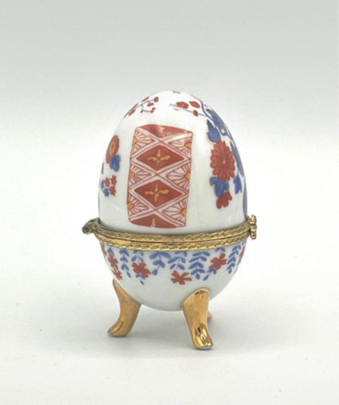 Porcelain Egg Trinket Box Fabergé Style