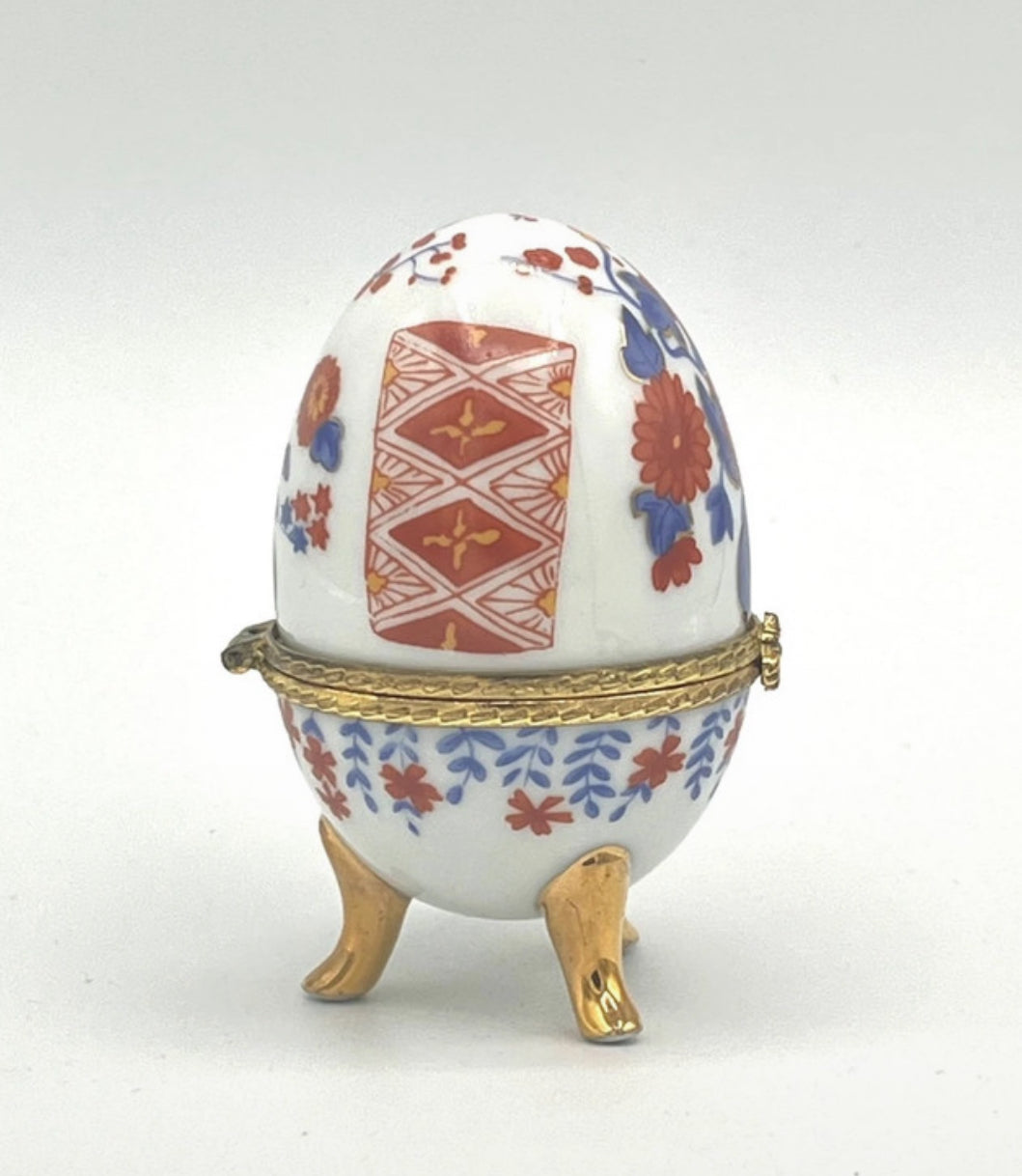 Porcelain Egg Trinket Box Fabergé Style