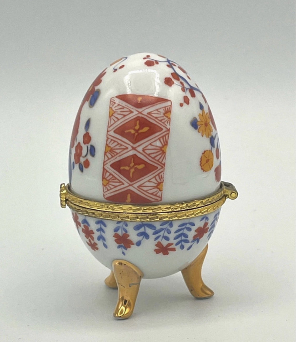 Porcelain Egg Trinket Box Fabergé Style