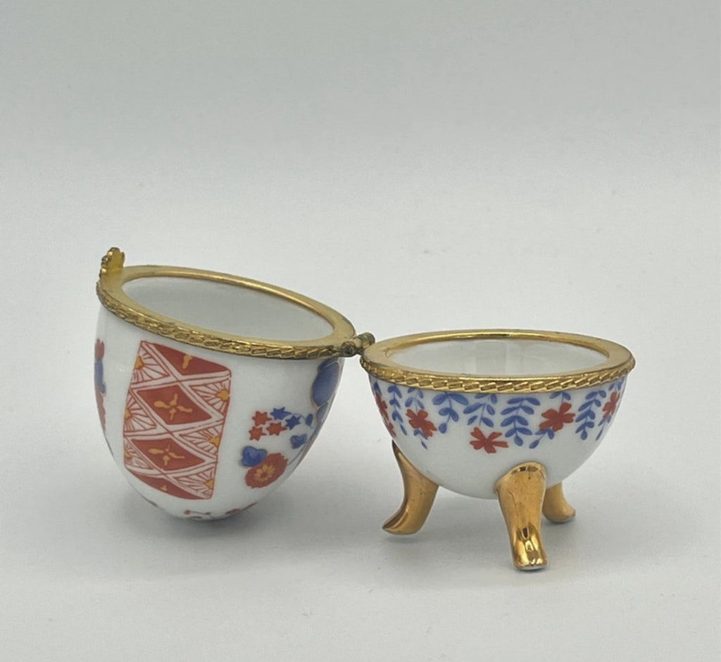 Porcelain Egg Trinket Box Fabergé Style