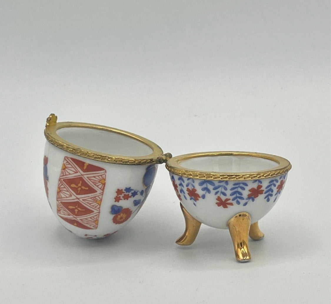 Porcelain Egg Trinket Box Fabergé Style