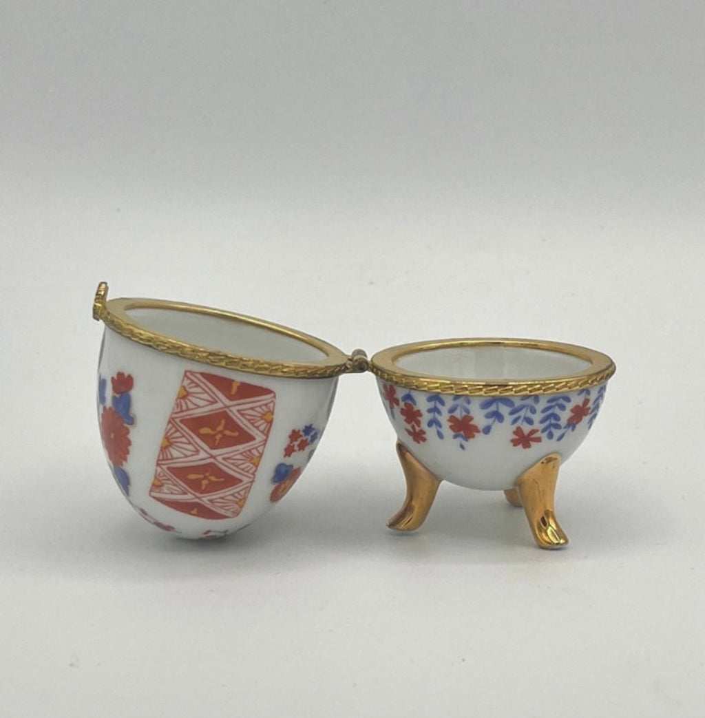 Porcelain Egg Trinket Box Fabergé Style