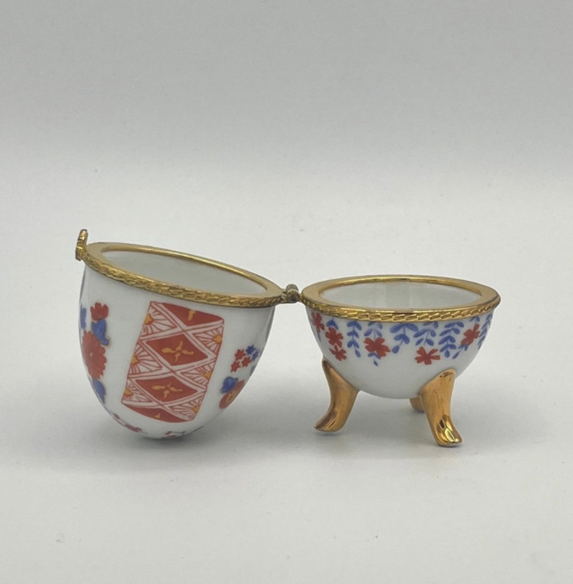 Porcelain Egg Trinket Box Fabergé Style