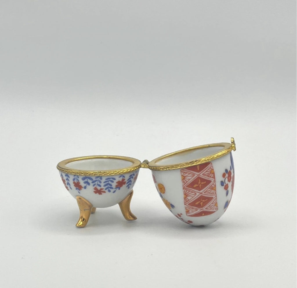Porcelain Egg Trinket Box Fabergé Style
