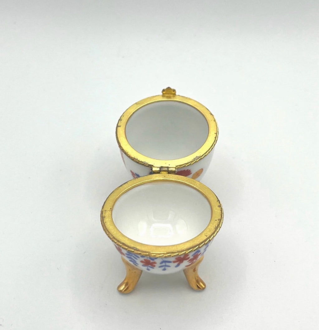Porcelain Egg Trinket Box Fabergé Style