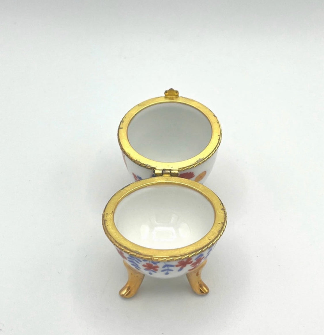 Porcelain Egg Trinket Box Fabergé Style