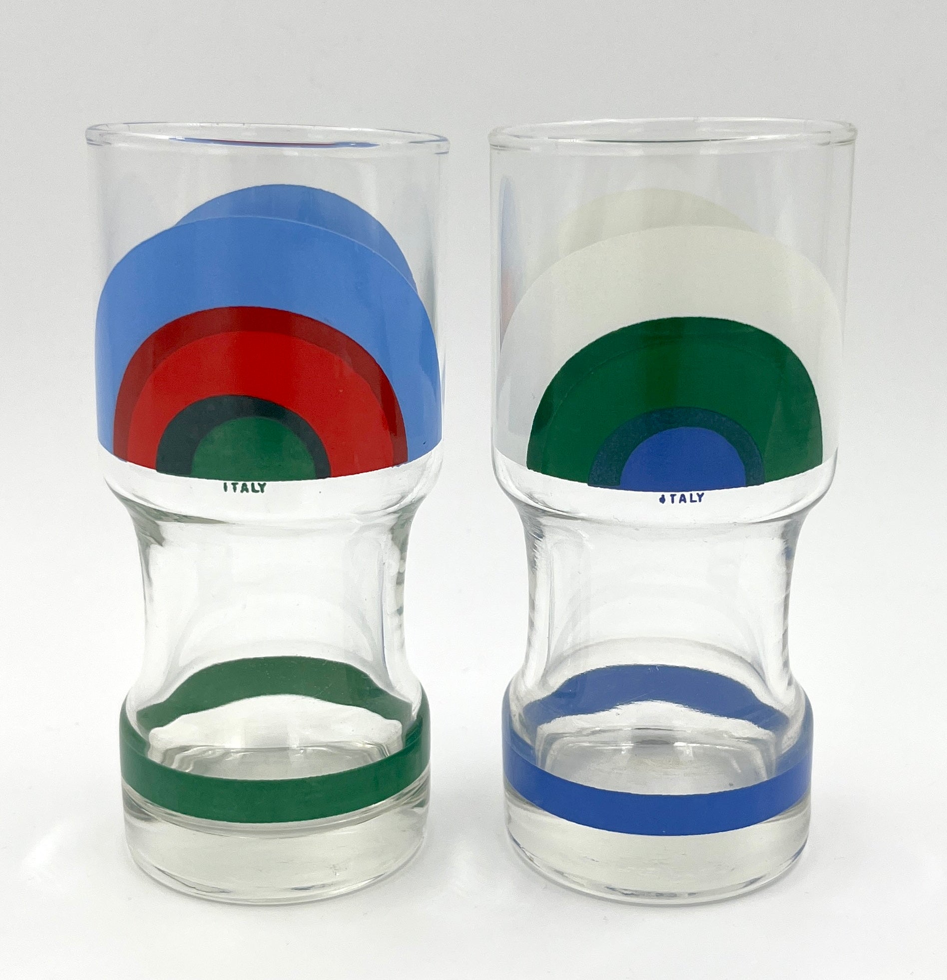 Vintage Italian Rainbow Glasses Retro Pop Art 1970s Made in Italy
