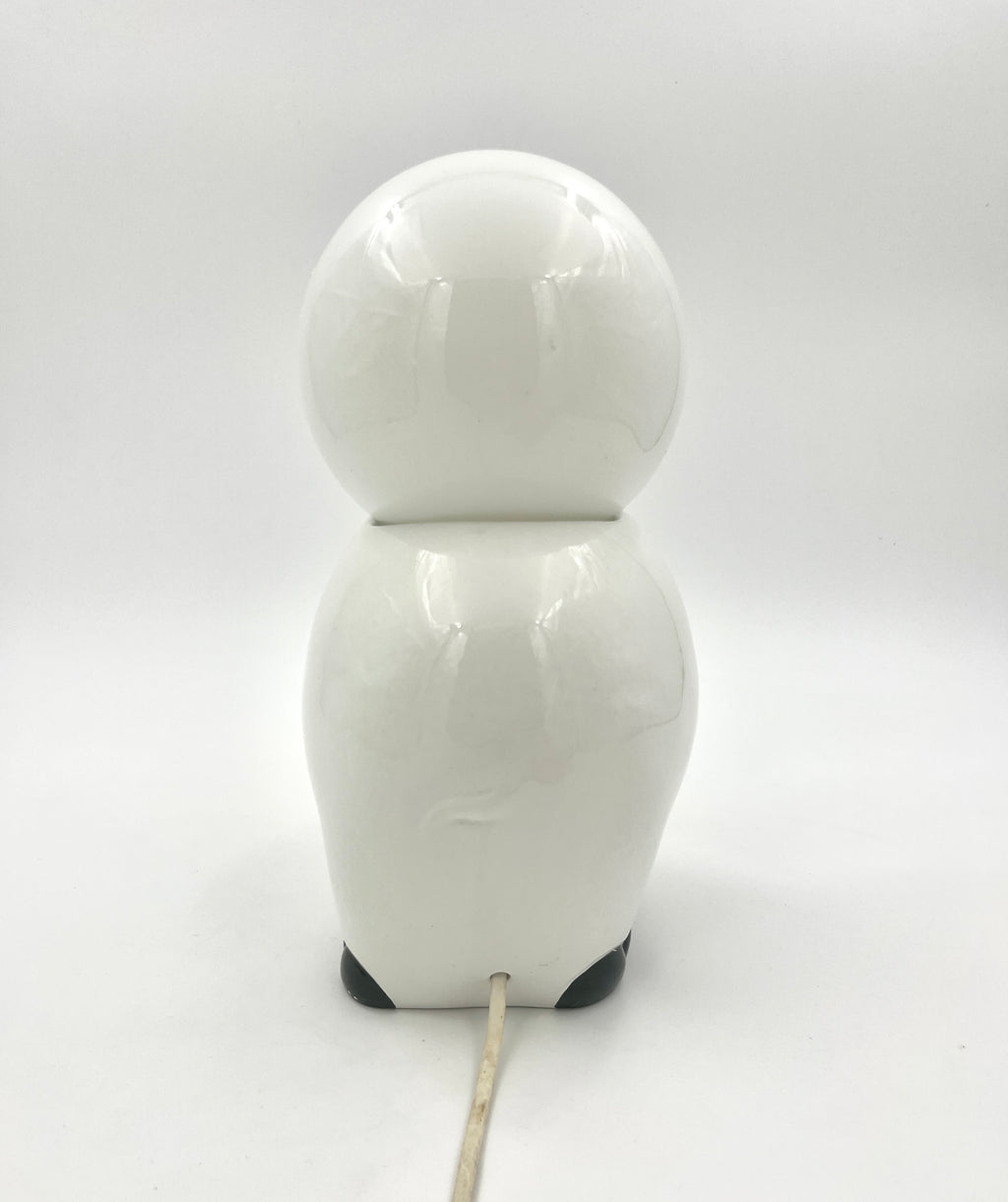 Vintage Elephant Table Lamp Ceramic & Opaline Glass Retro 1970s
