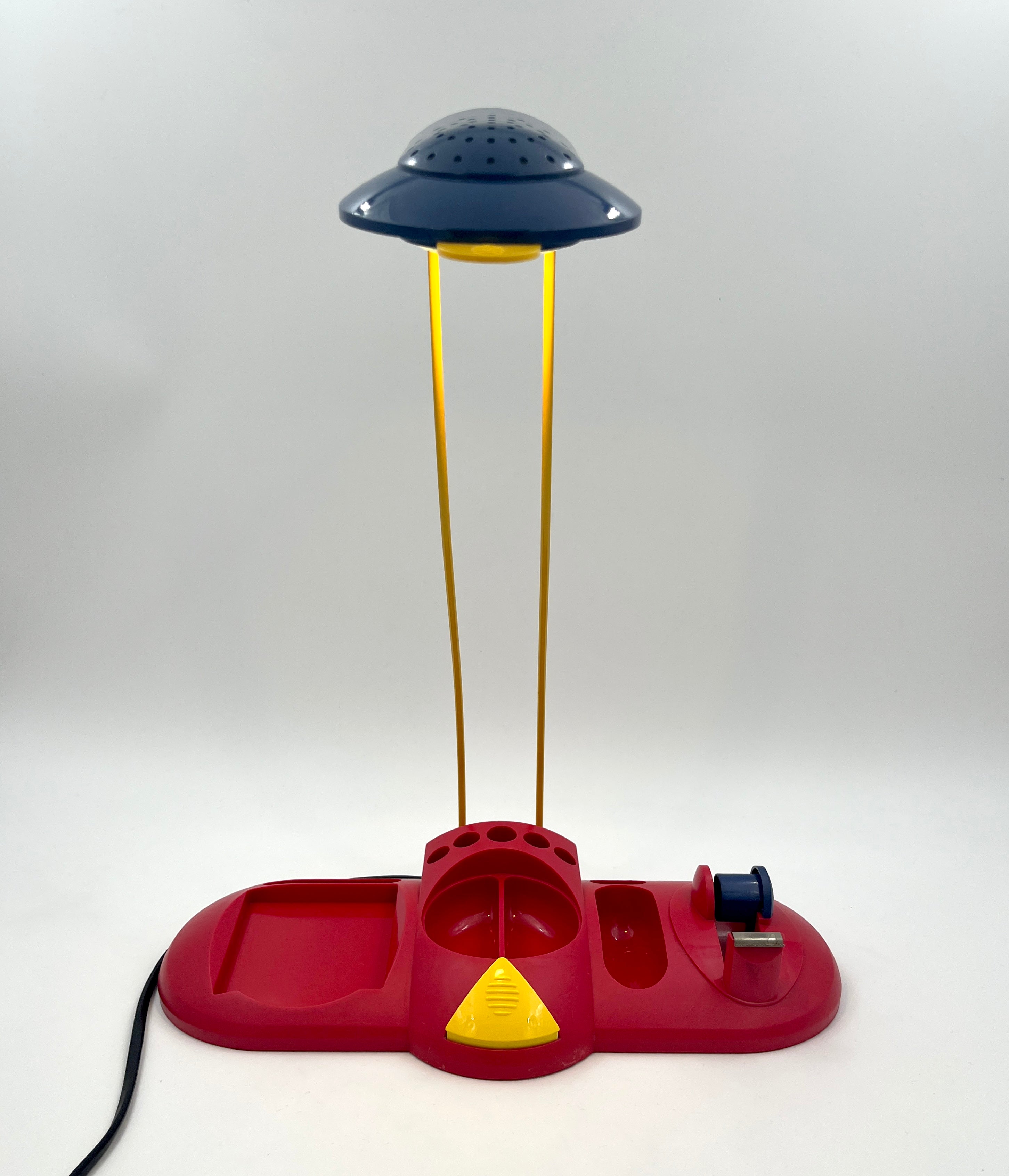 Vintage Desk Lamp with Organizer Memphis Milano Style, Postmodern Design 1980s 1990s