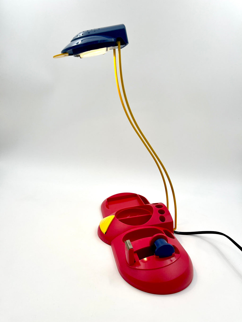Vintage Desk Lamp with Organizer Memphis Milano Style, Postmodern Design 1980s 1990s